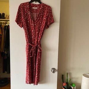 LOFT floral print shirt dress